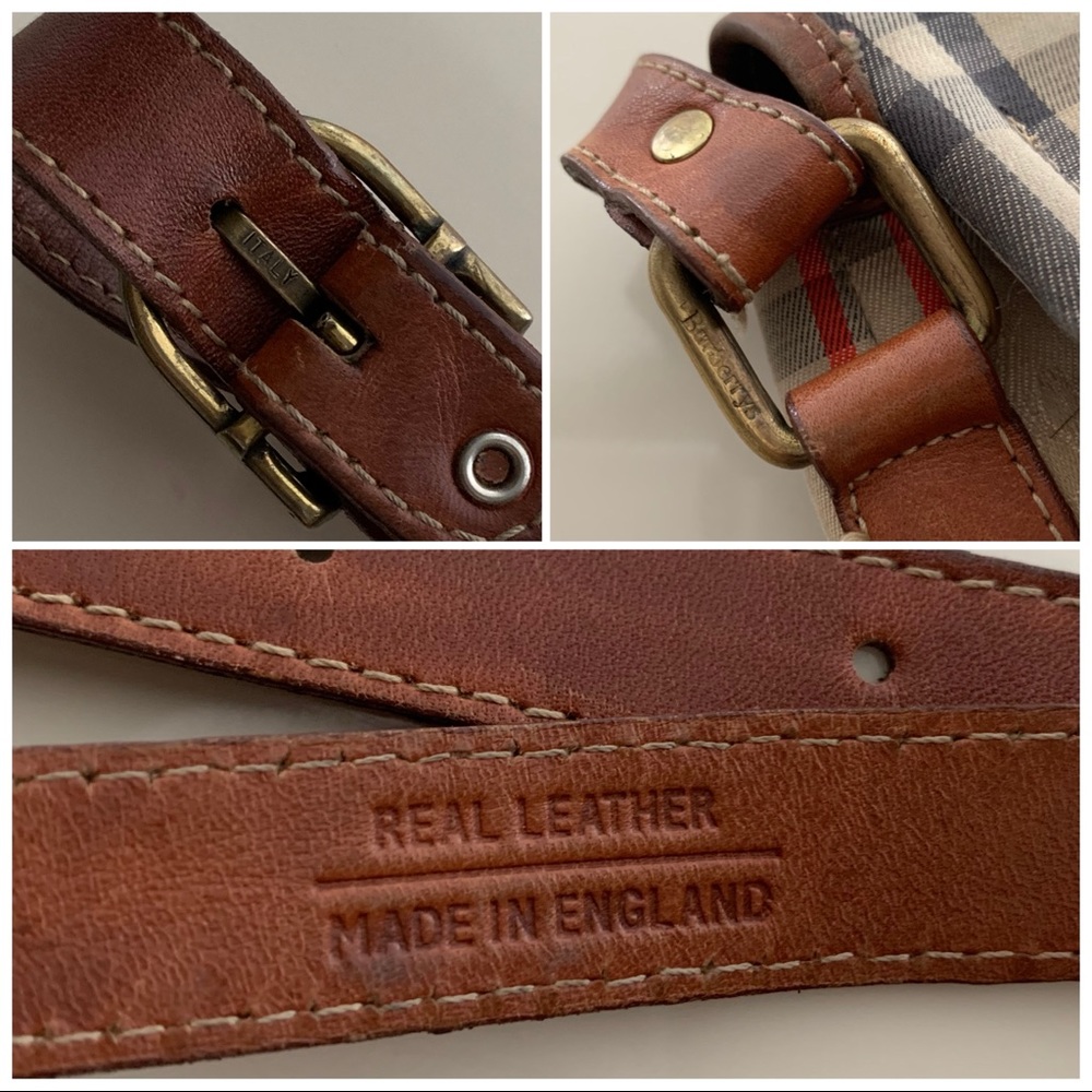 🚫SOLD•E🅱️🅰️Y🚫 Authentic Vintage Burberry Haymarket Check Crossbody Bag - Picture 10 of 13
